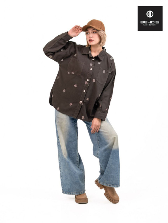 شومیز با گلدوزی شنل